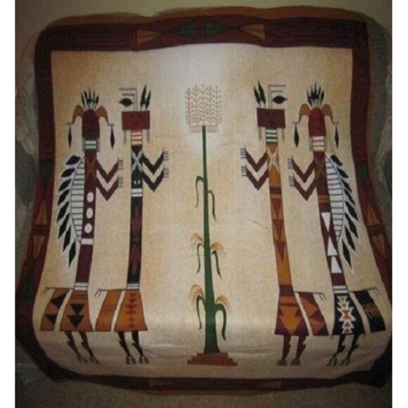 Unbranded Other - New Native Heritage Kachina Harvest Soft Gift Fleece Blanket 4 Characters Warm
